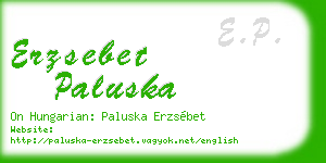 erzsebet paluska business card